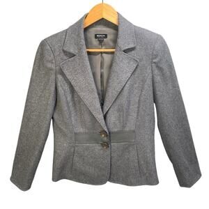 WORTH Gray Wool Blend Blazer Jacket Career Business Casual Work Office Size 4